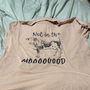 Maurices Tan Graphic Tee with Cow Design